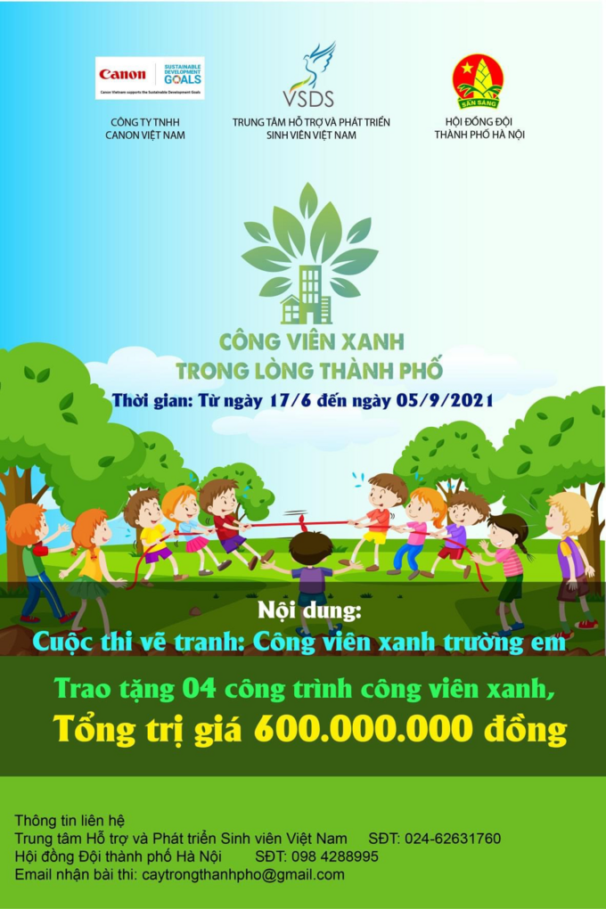 Trường Tiểu học Kim Đồng phát động Cuộc thi vẽ tranh “Công viên xanh trường em” năm 2021